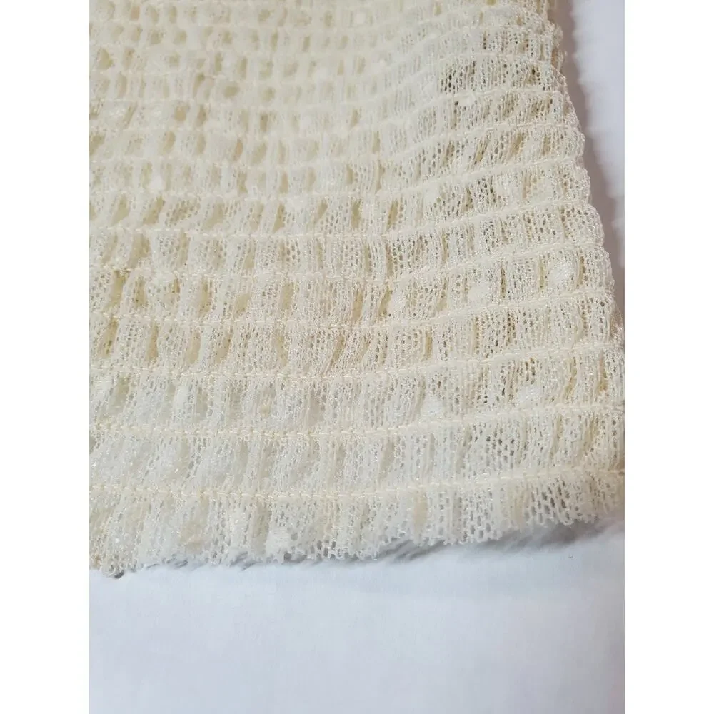 Free People Womens Top Medium Silverlake‎ Picnic Smocked Puff Sleeve